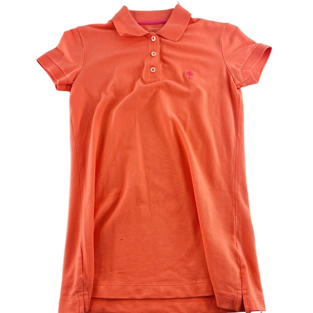 Lilly Pulitzer Island Polo Shirt Dress Short‎ Sleeves Orange Women's size XS
